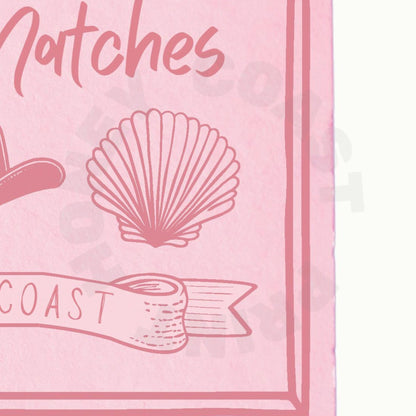 Landscape Retro Pink Coastal Cowgirl Matchbox Digital Prints