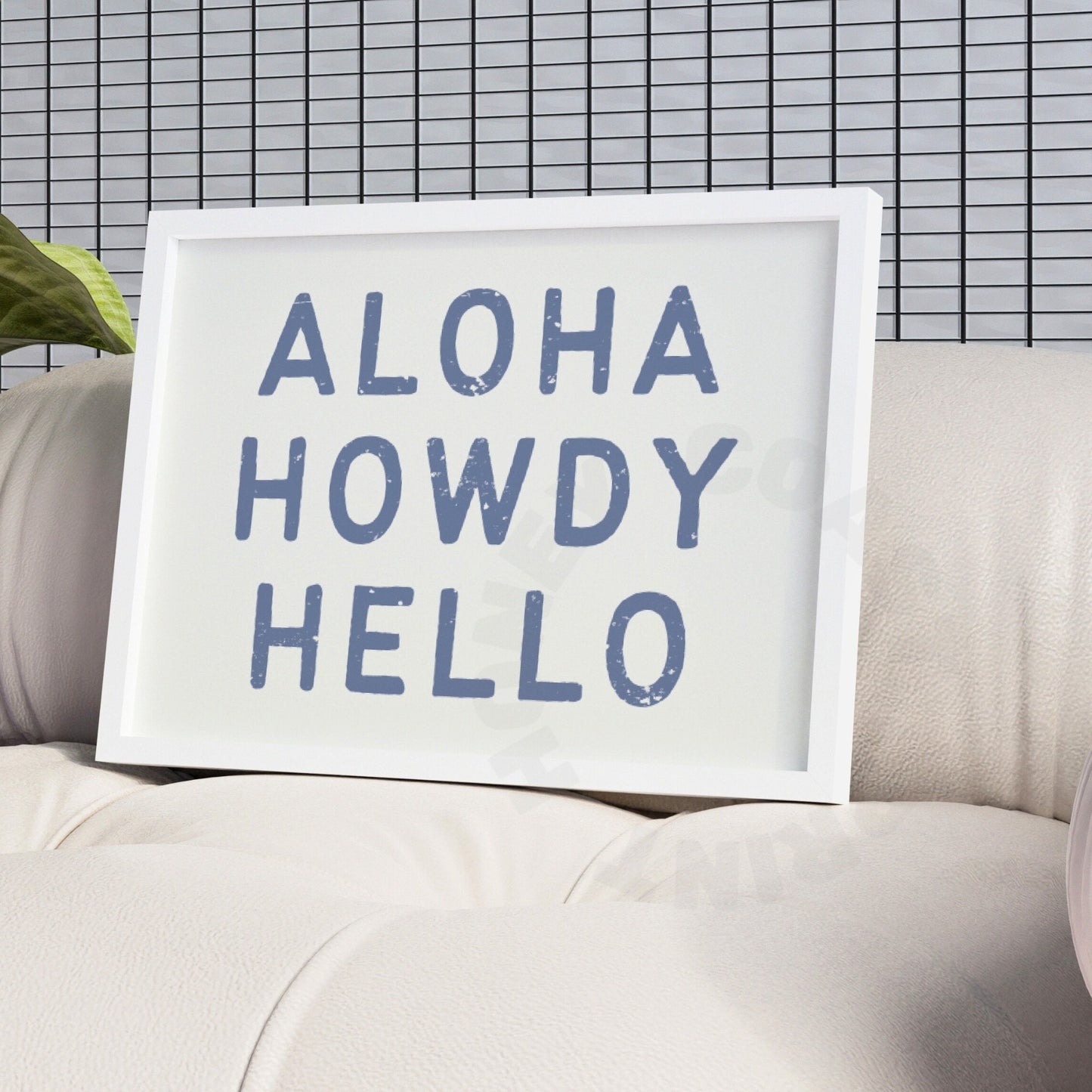 Landscape Coastal Blue Aloha Howdy Hello Poster