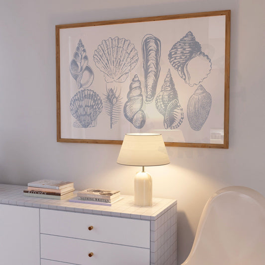 Landscape Coastal Blue Seashells Digital Prints