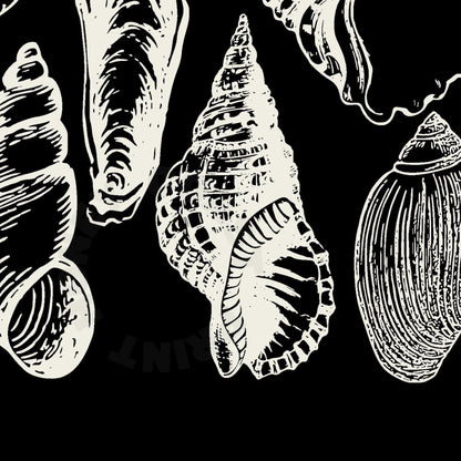 Landscape Monotone Seashells Digital Prints