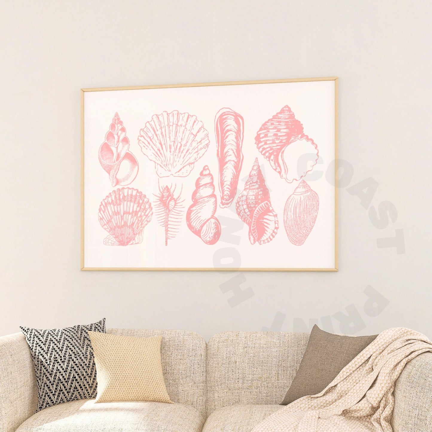 Landscape Pink Seashells Digital Prints