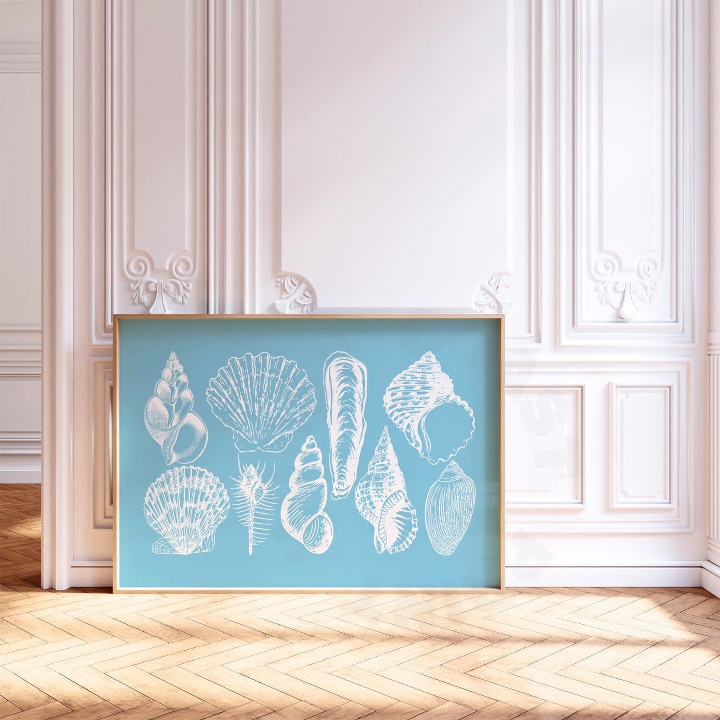 Landscape Surf Blue Seashells Digital Prints