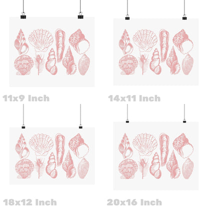 Landscape Pink Seashells Poster