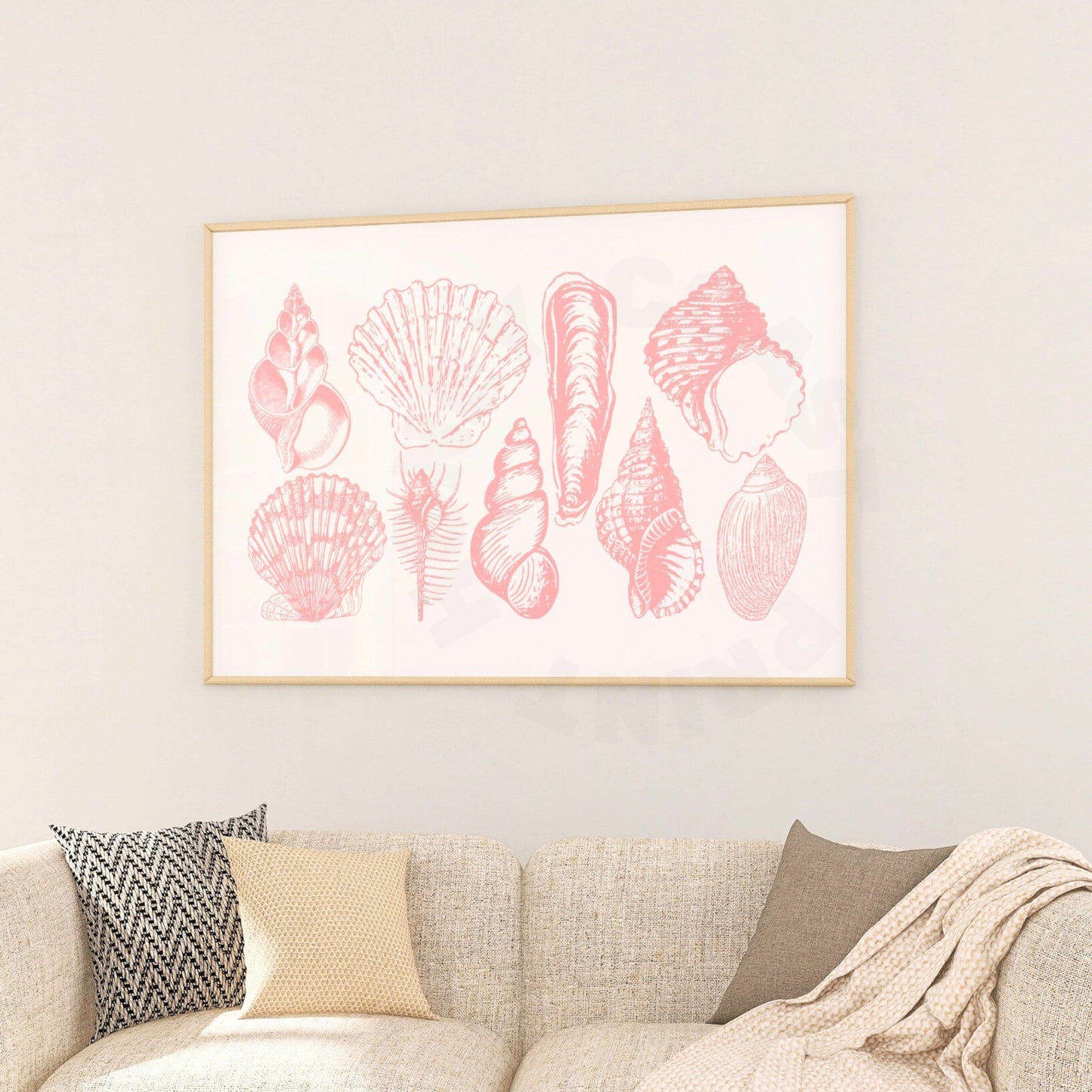 Landscape Pink Seashells Poster