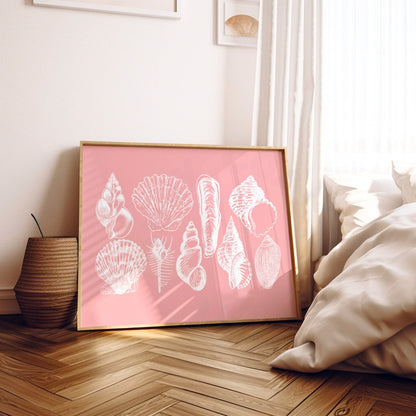 Landscape Pink Seashells Poster