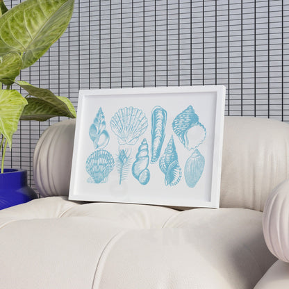 Landscape Surf Blue Seashells Poster