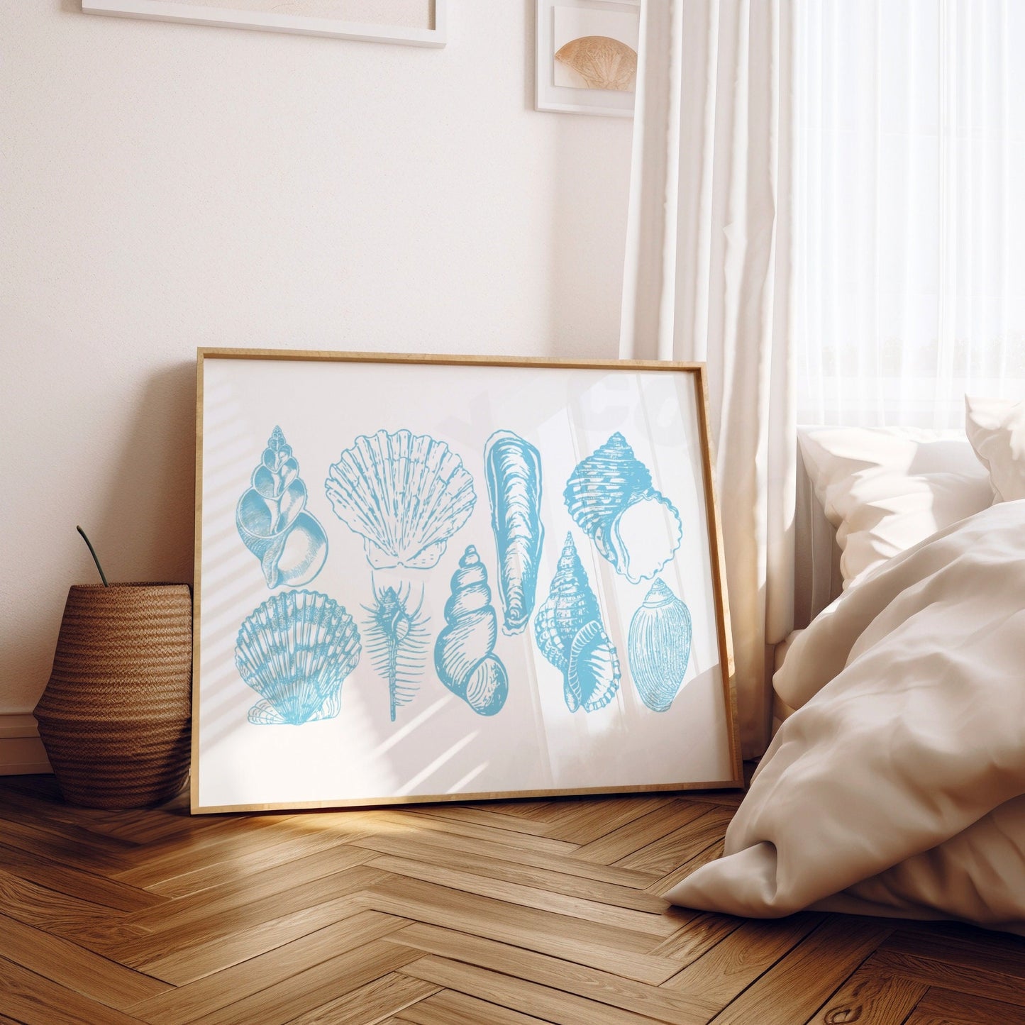 Landscape Surf Blue Seashells Poster