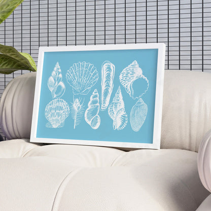 Landscape Surf Blue Seashells Poster