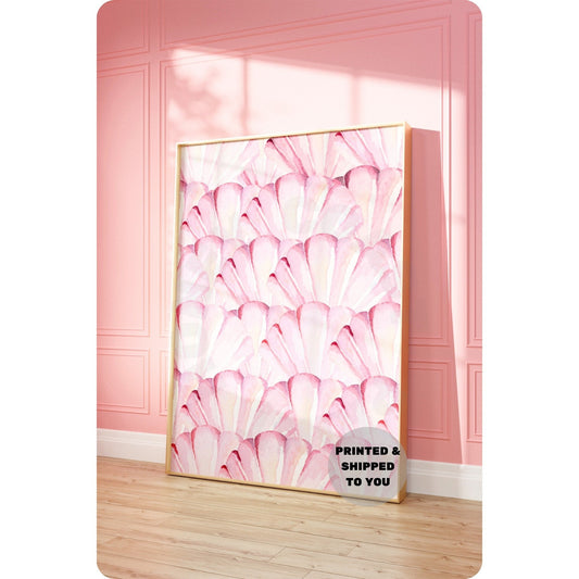 Watercolor Pink Seashells Poster