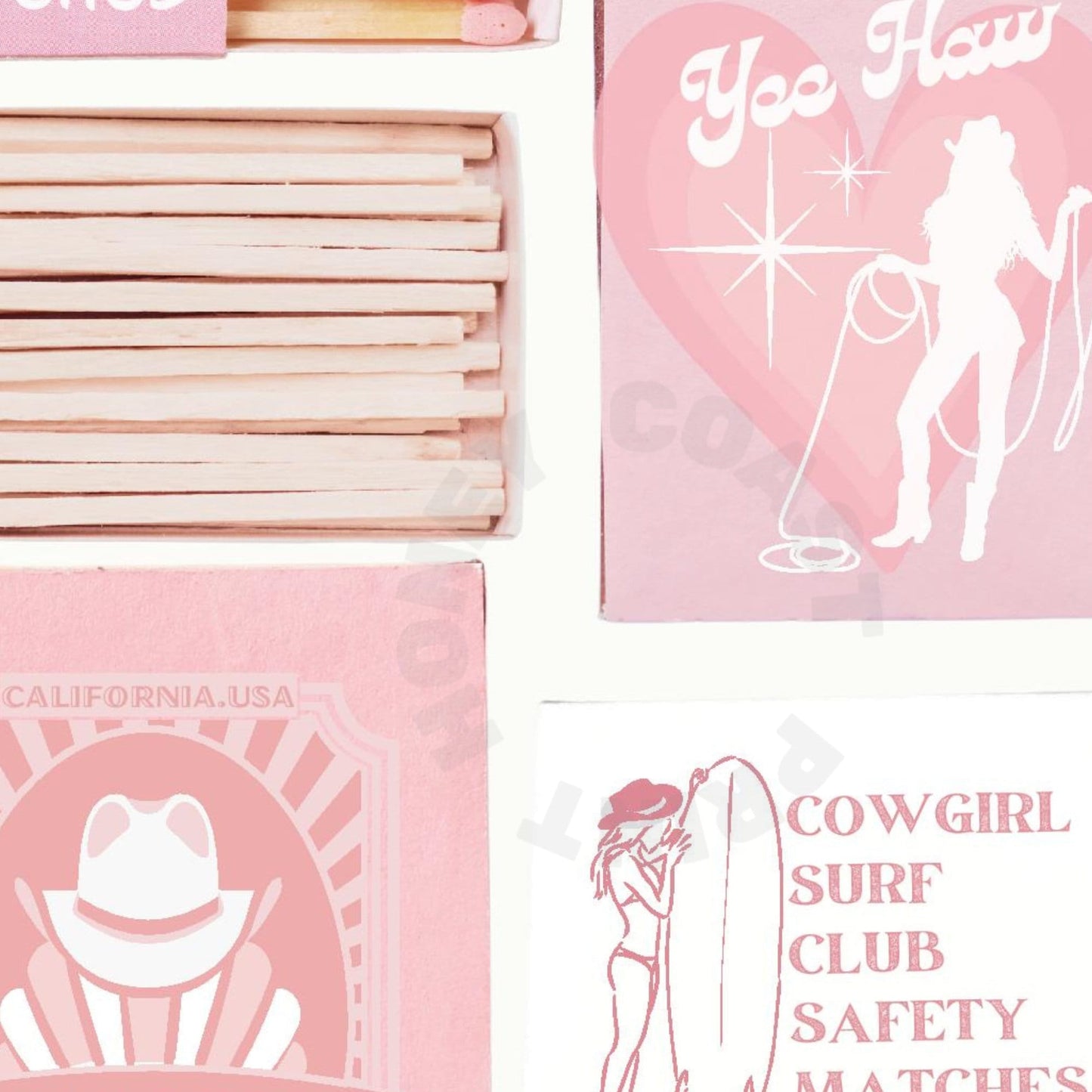 Pink Coastal Cowgirl Matchboxes Digital Prints