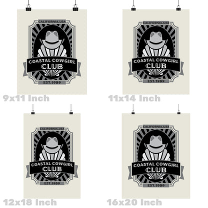 Monotone Coastal Cowgirl Club Poster