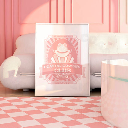 Pink Coastal Cowgirl Club Poster