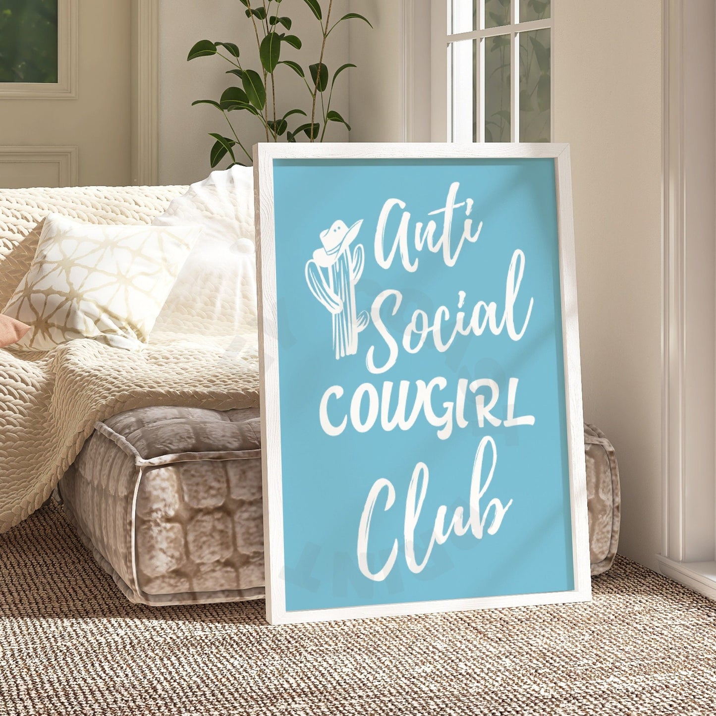 Surf Blue Anti Social Cowgirl Club Digital Prints