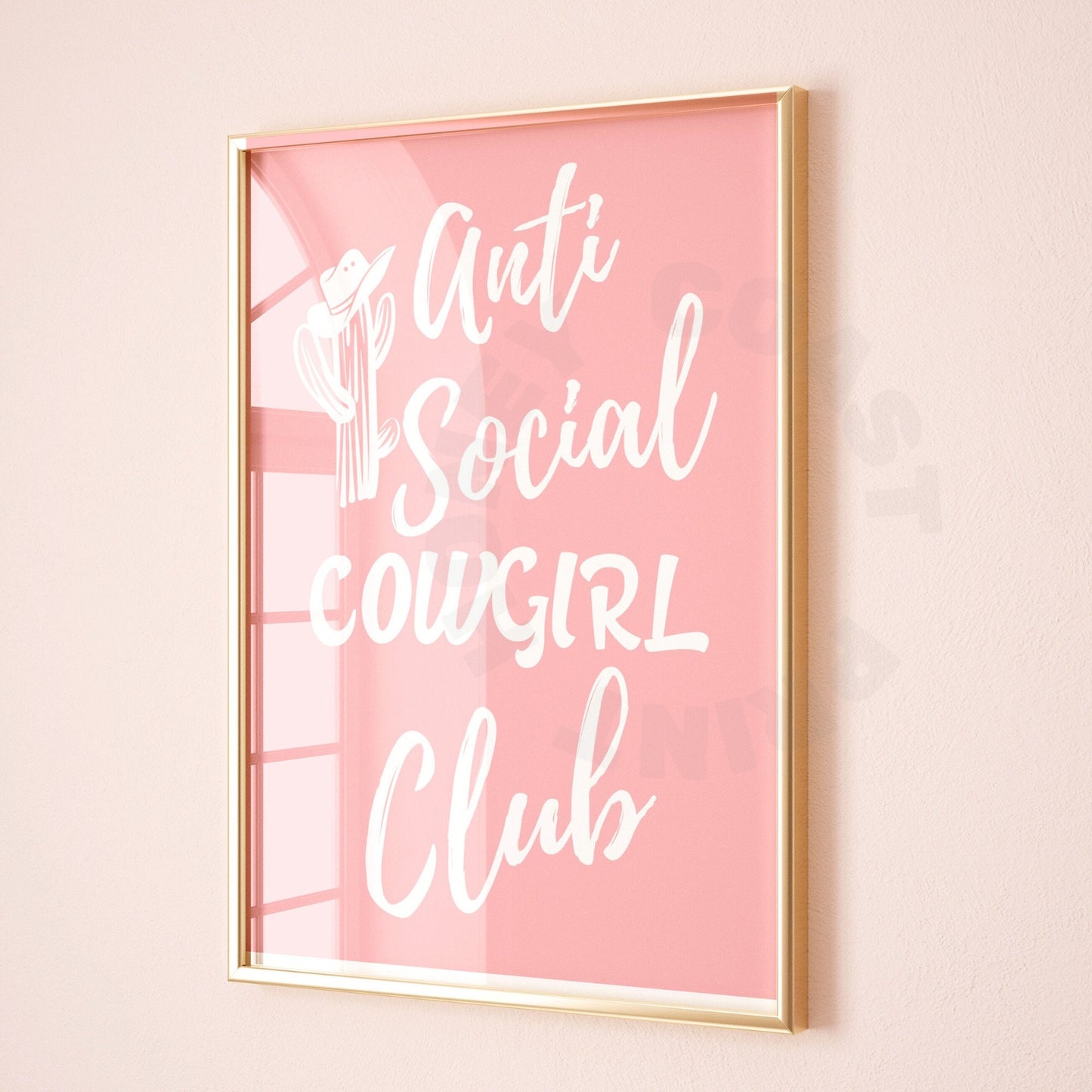 Pink Anti Social Cowgirl Club Digital Prints