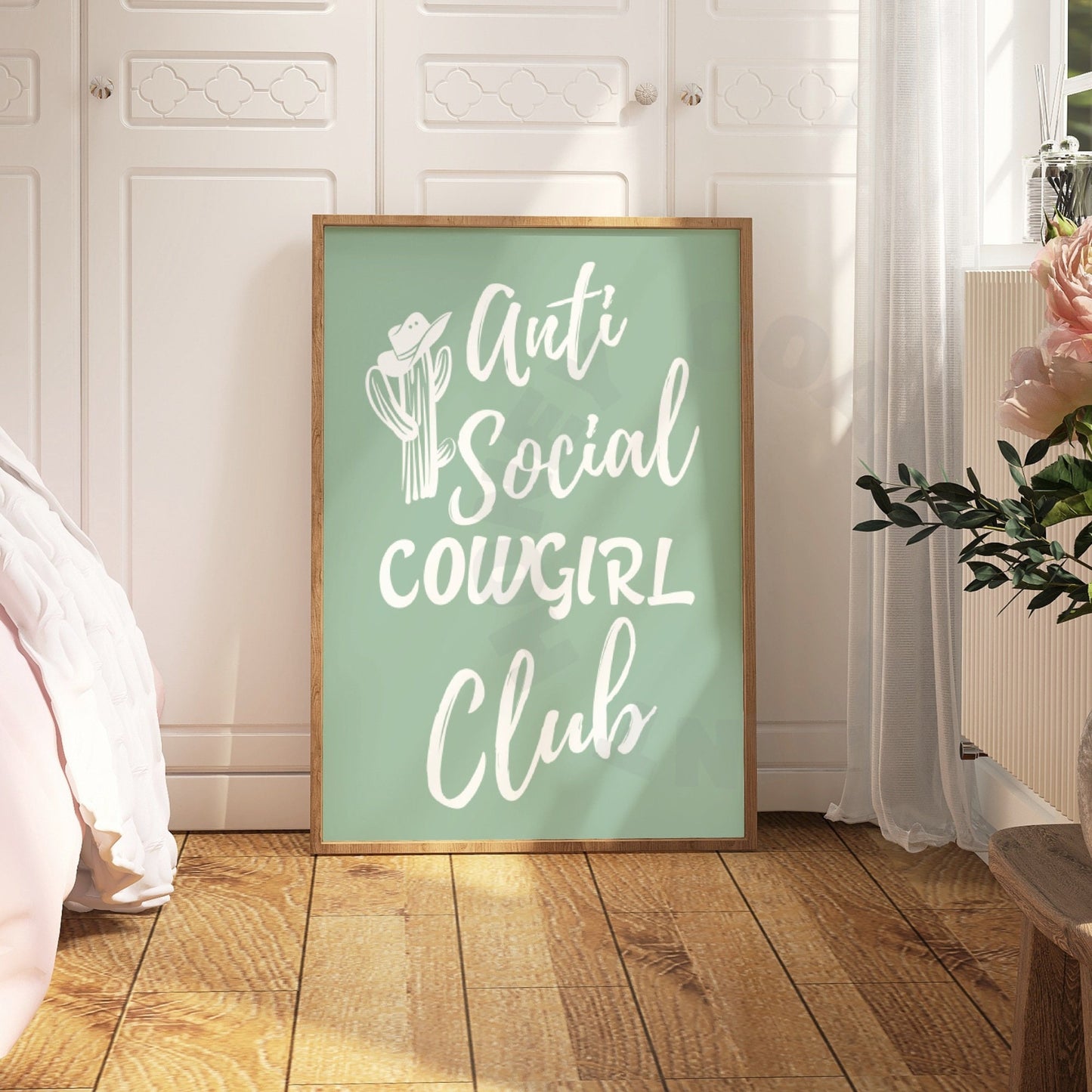 Sage Green Anti Social Cowgirl Club Digital Prints