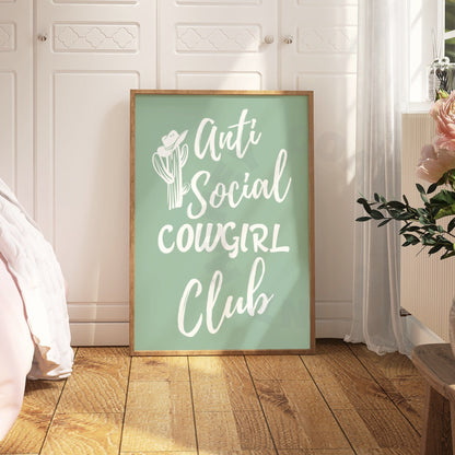 Sage Green Anti Social Cowgirl Club Digital Prints