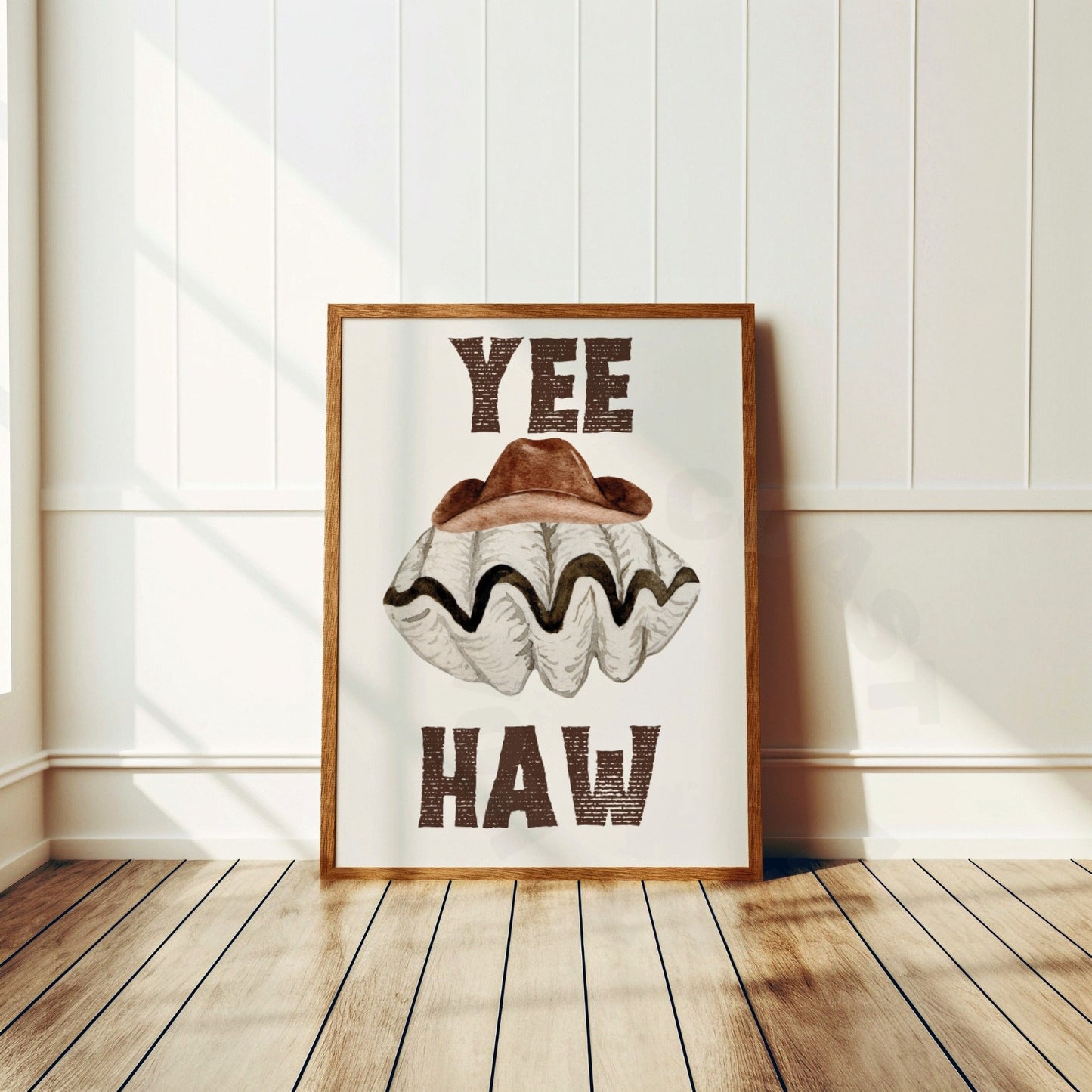 Yee Haw Seashell And Cowboy Hat Poster