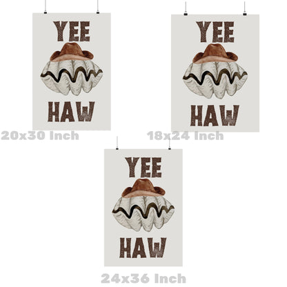 Yee Haw Seashell And Cowboy Hat Poster