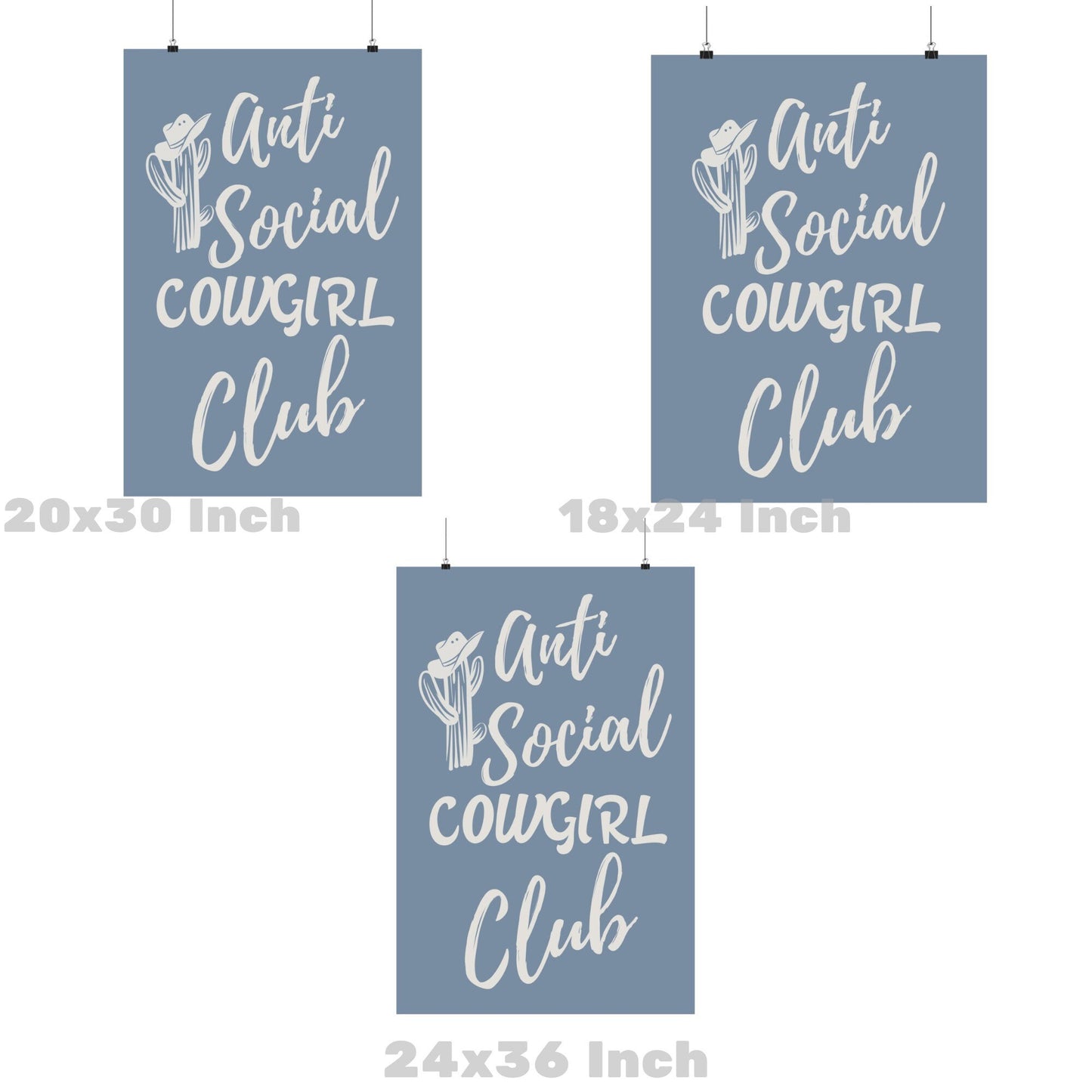 Coastal Blue Anti Social Cowgirl Club Poster