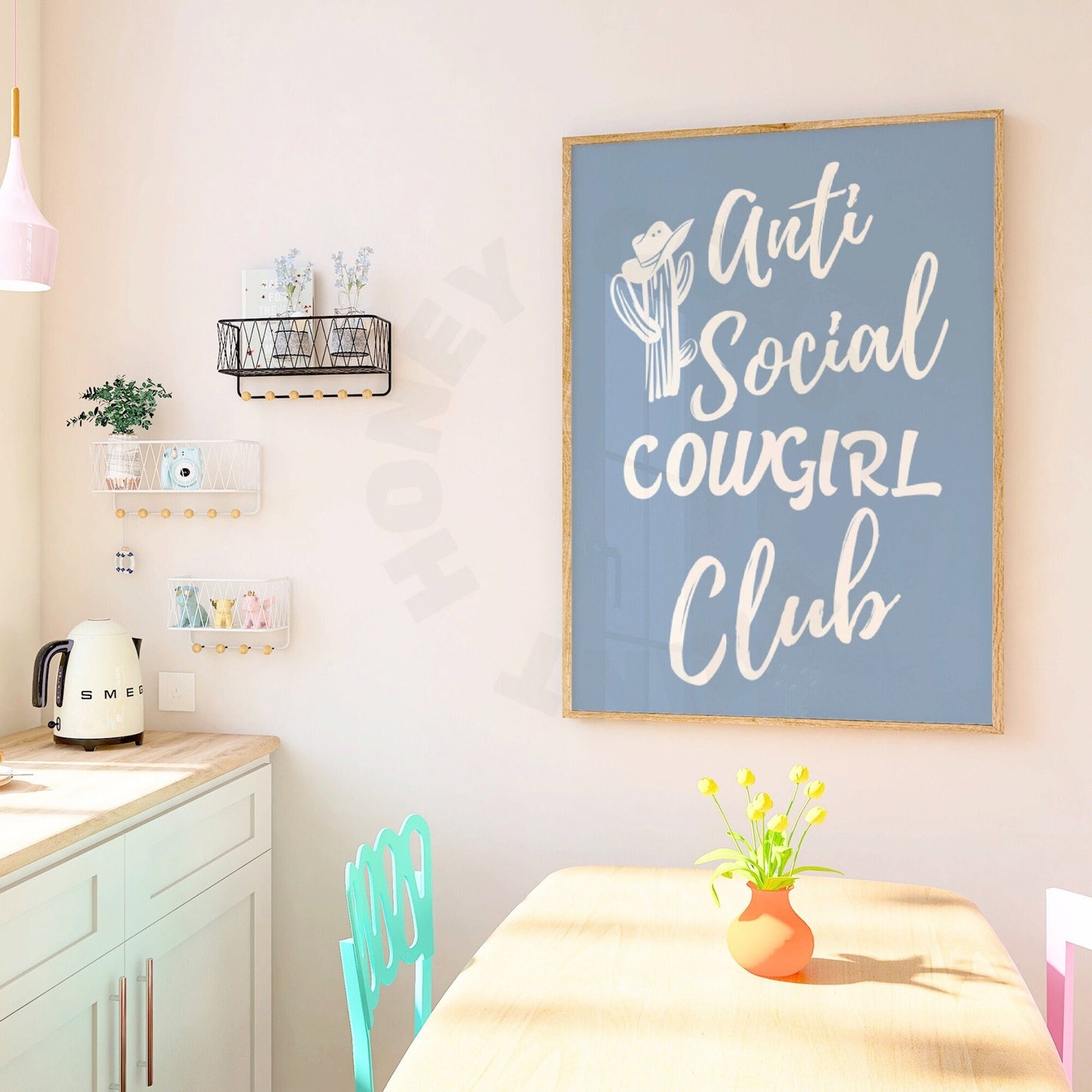 Coastal Blue Anti Social Cowgirl Club Poster