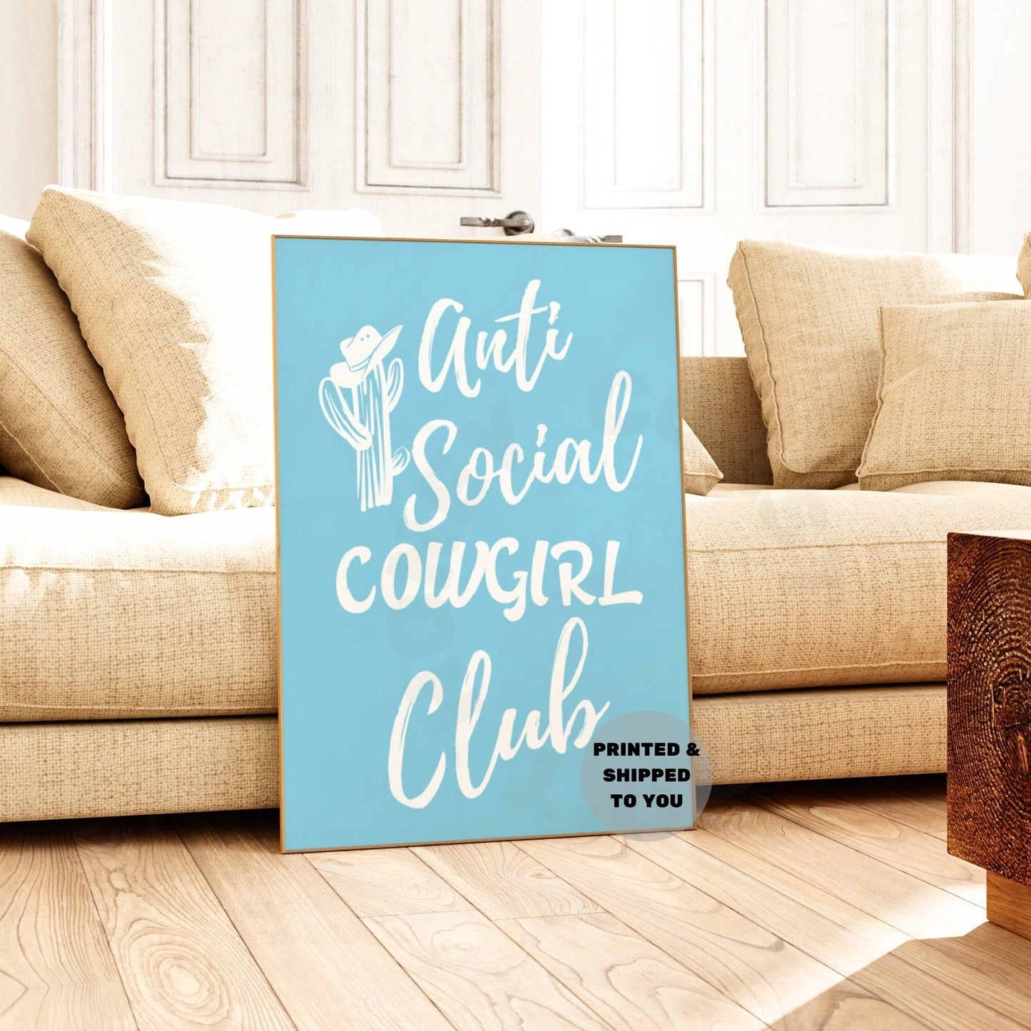Surf Blue Anti Social Cowgirl Club Poster