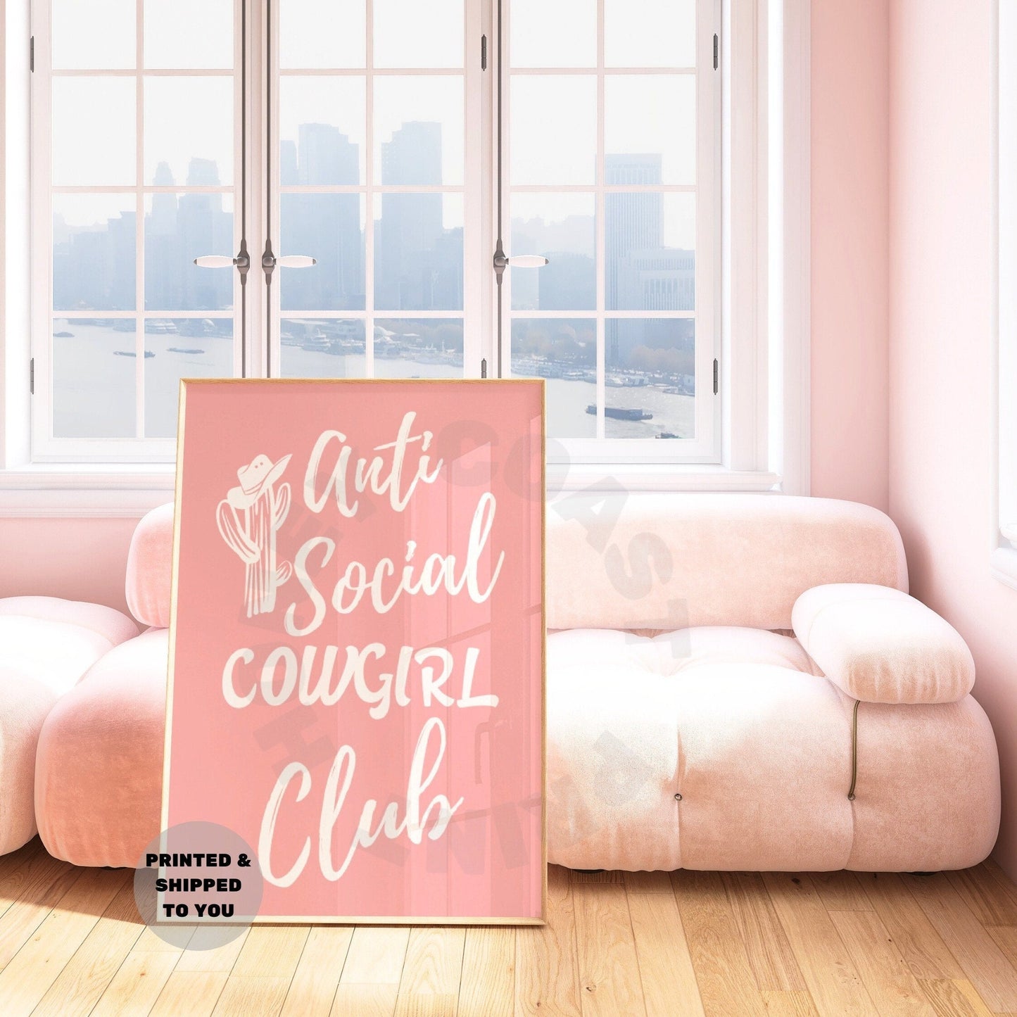 Pink Anti Social Cowgirl Club Poster