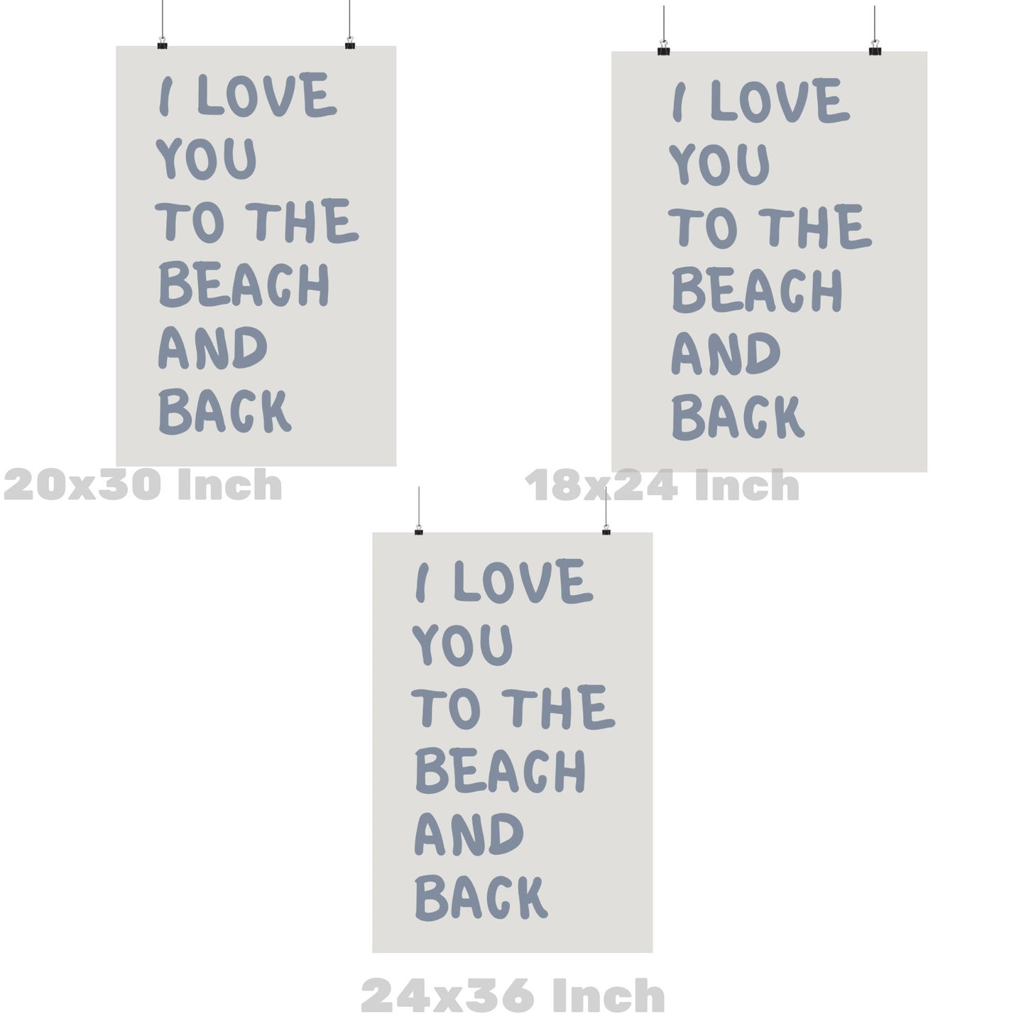 Coastal Blue I Love You To The Beach And Back Poster