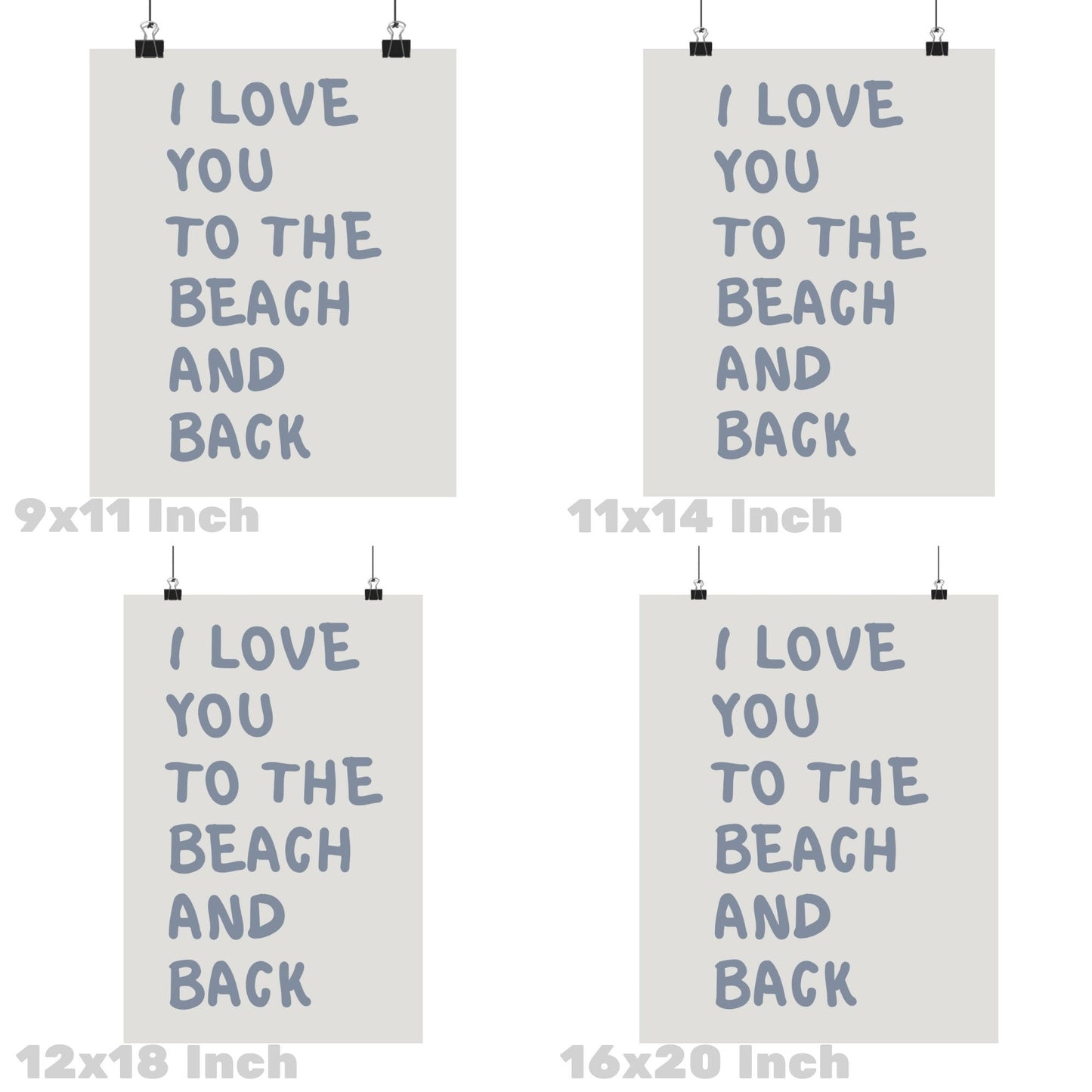 Coastal Blue I Love You To The Beach And Back Poster