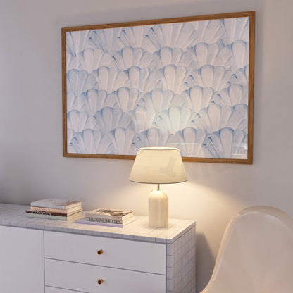 Landscape Blue Watercolor Seashells Poster