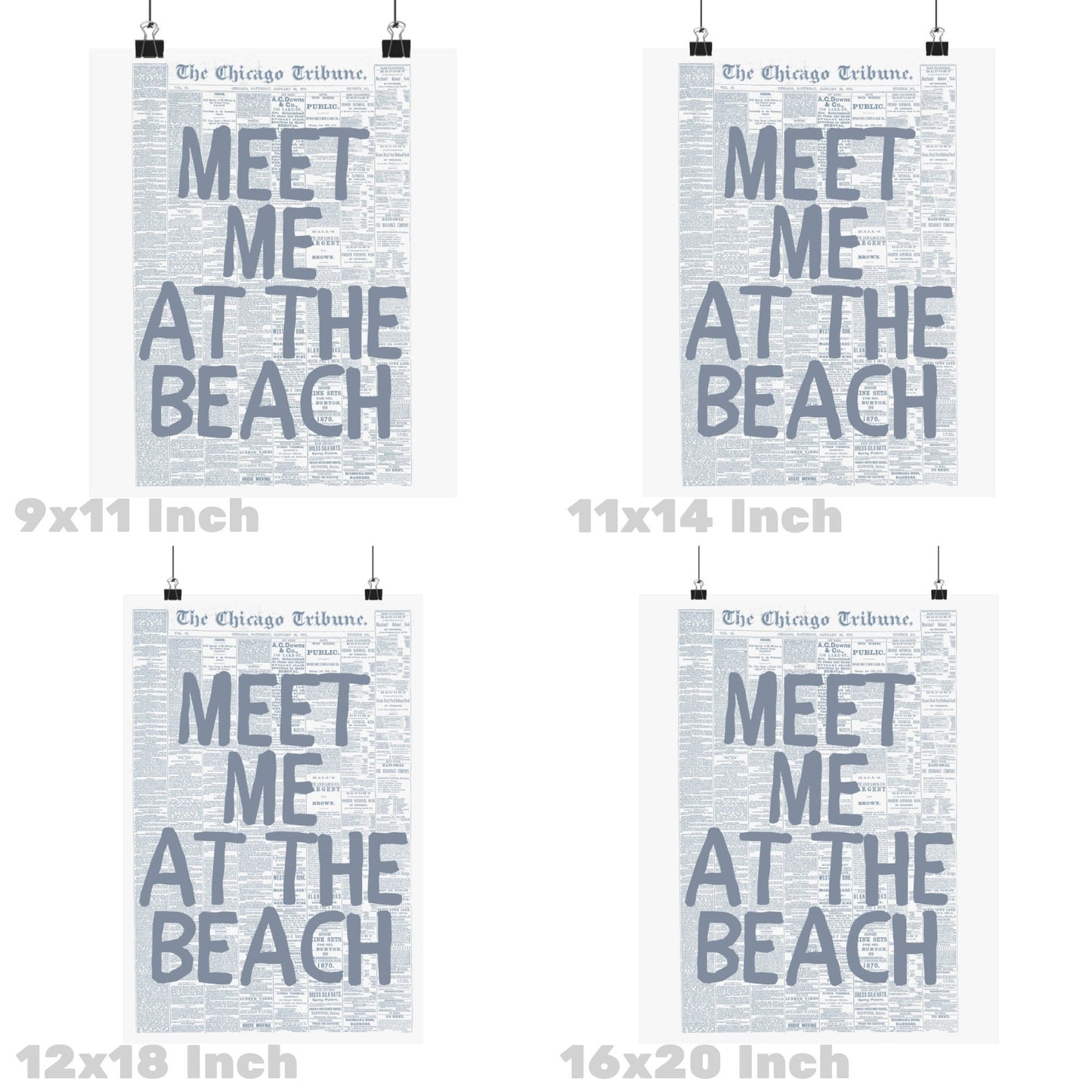 Coastal Blue Meet Me At The Beach Love Letter Poster