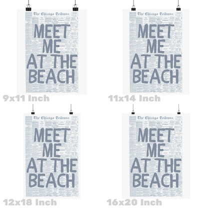 Coastal Blue Meet Me At The Beach Love Letter Poster