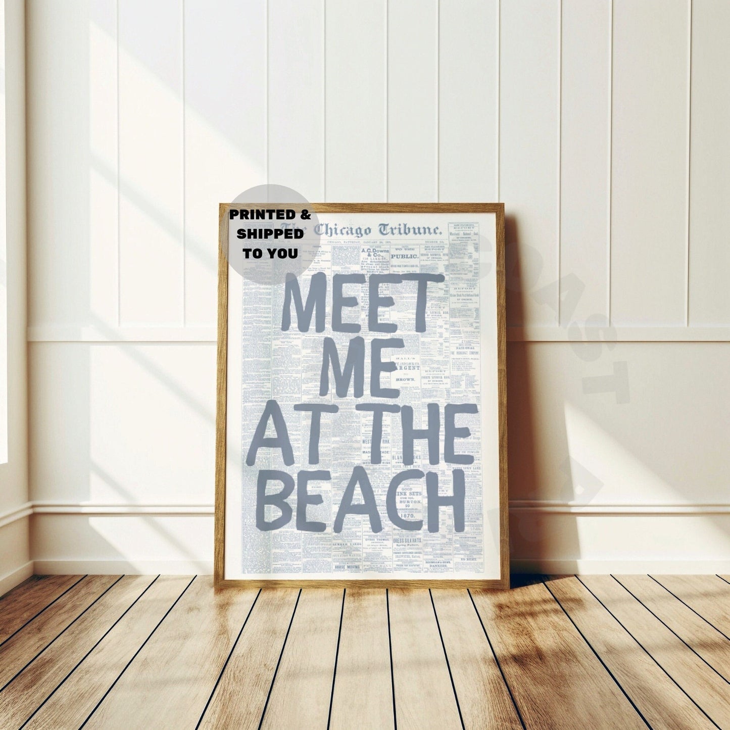 Coastal Blue Meet Me At The Beach Love Letter Poster