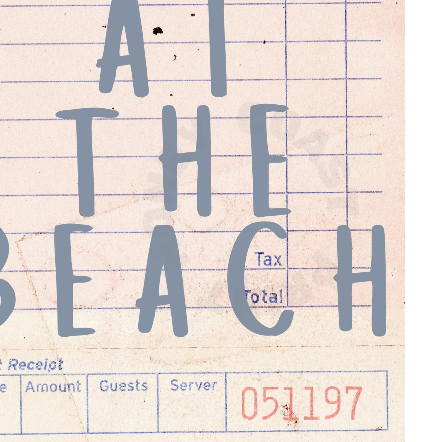 Meet Me At the Beach Guest Check Poster