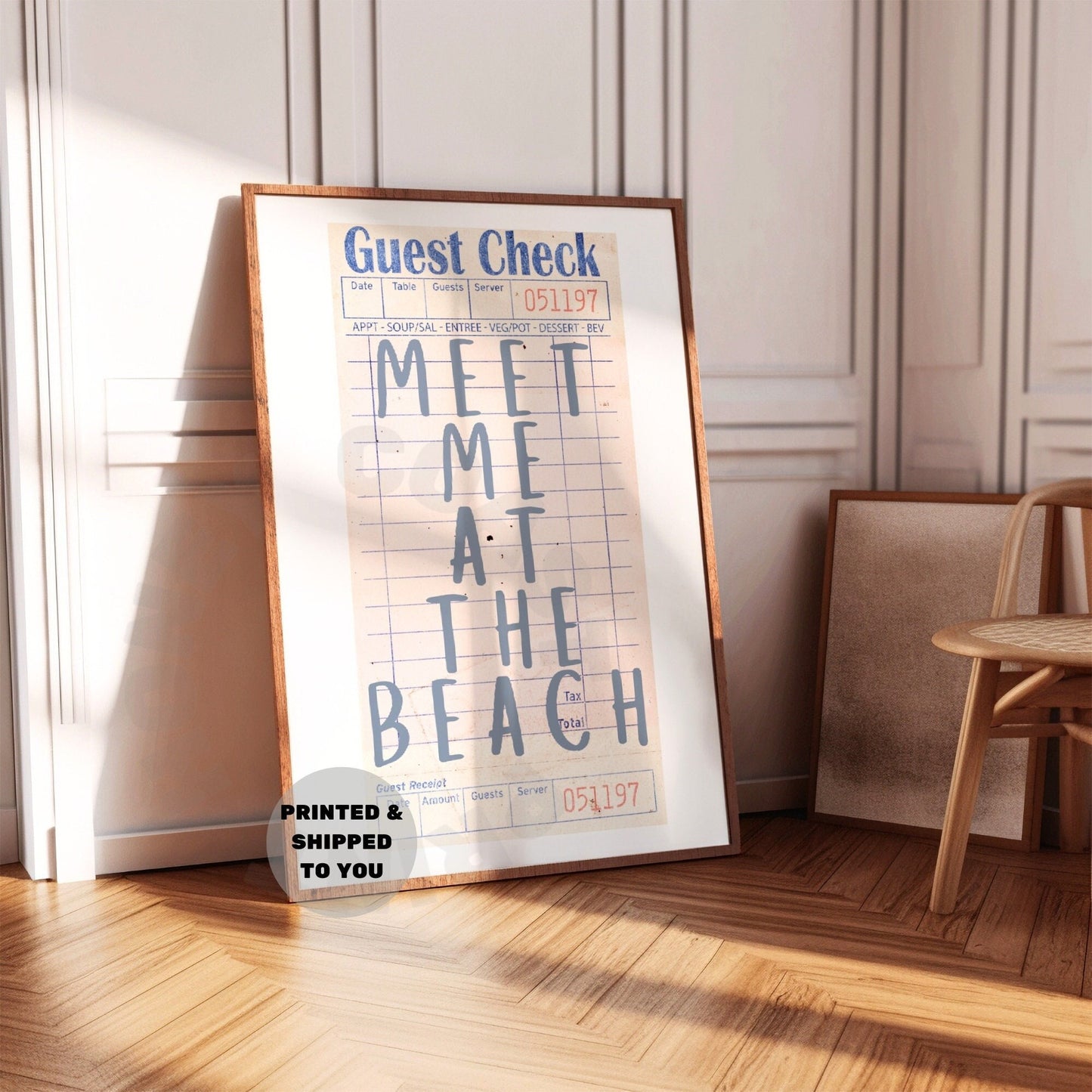 Meet Me At the Beach Guest Check Poster