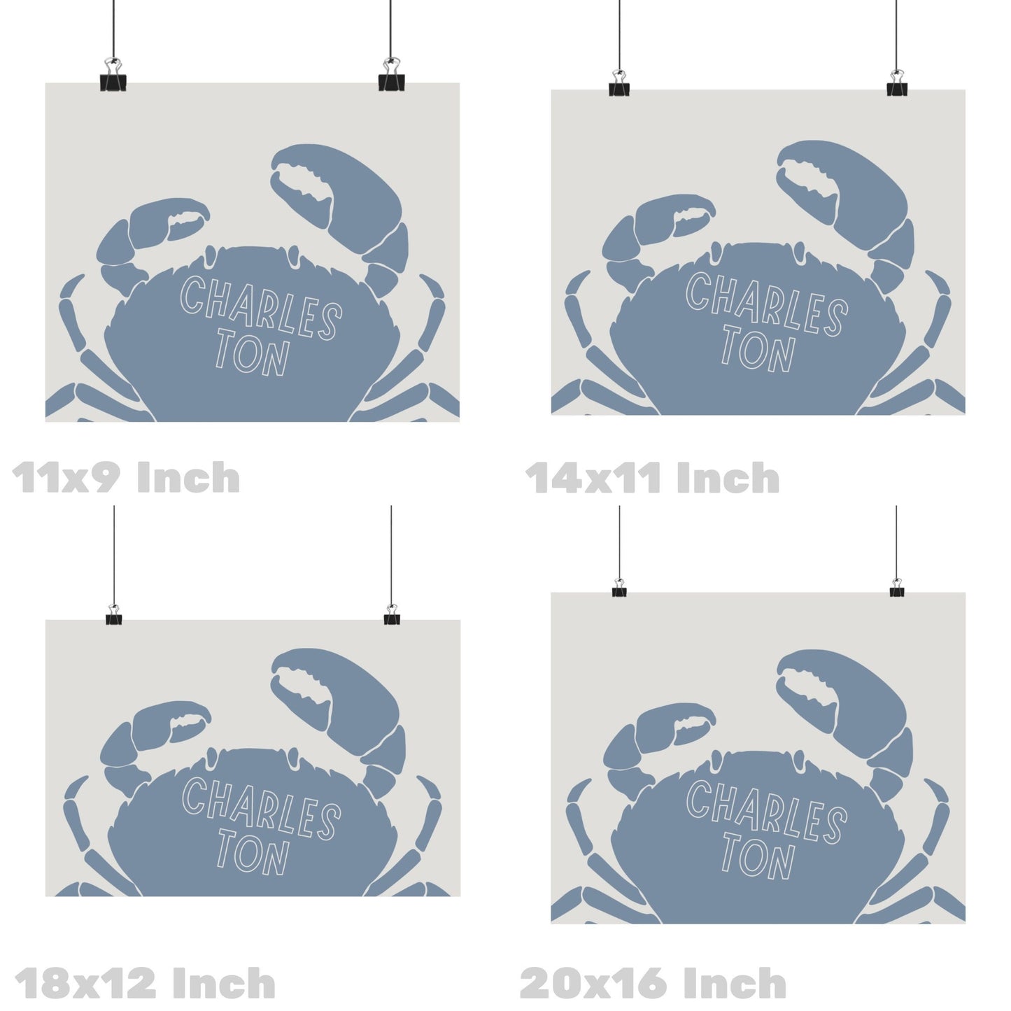 Landscape Coastal Blue Charleston Crab Poster