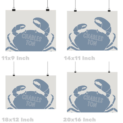 Landscape Coastal Blue Charleston Crab Poster