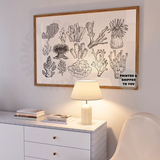 Landscape Monotone Corals Poster