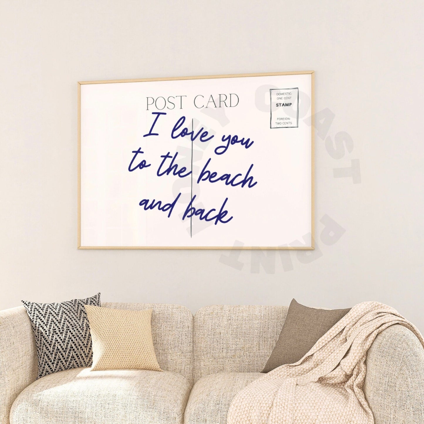 Landscape Navy I Love You To The Beach And Back Poster