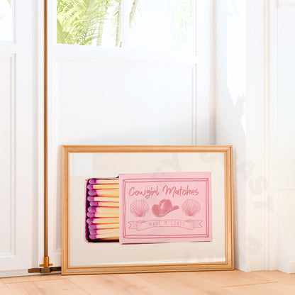 Landscape Retro Pink Coastal Cowgirl Matchbox Digital Prints