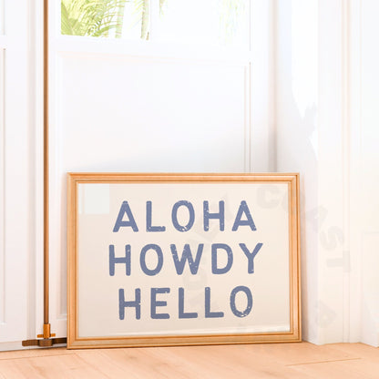 Landscape Coastal Blue Aloha Howdy Hello Digital Prints