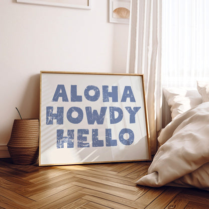 Landscape Coastal Blue Aloha Howdy Hello Digital Prints