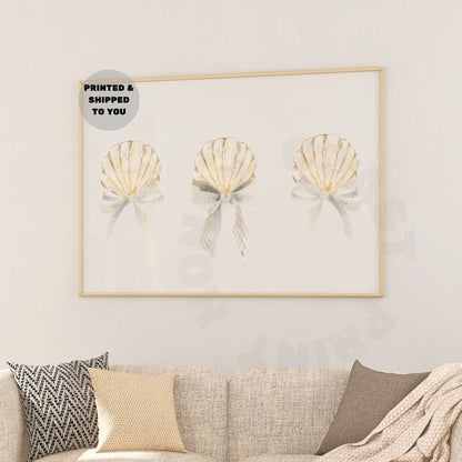 Landscape Neutral Seashells & Hair Bows Poster