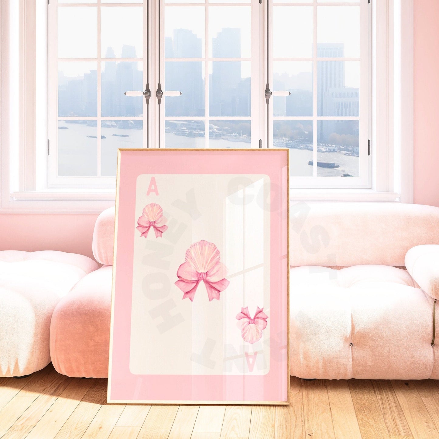 Pink Seashell And Bow Playing Card Digital Prints