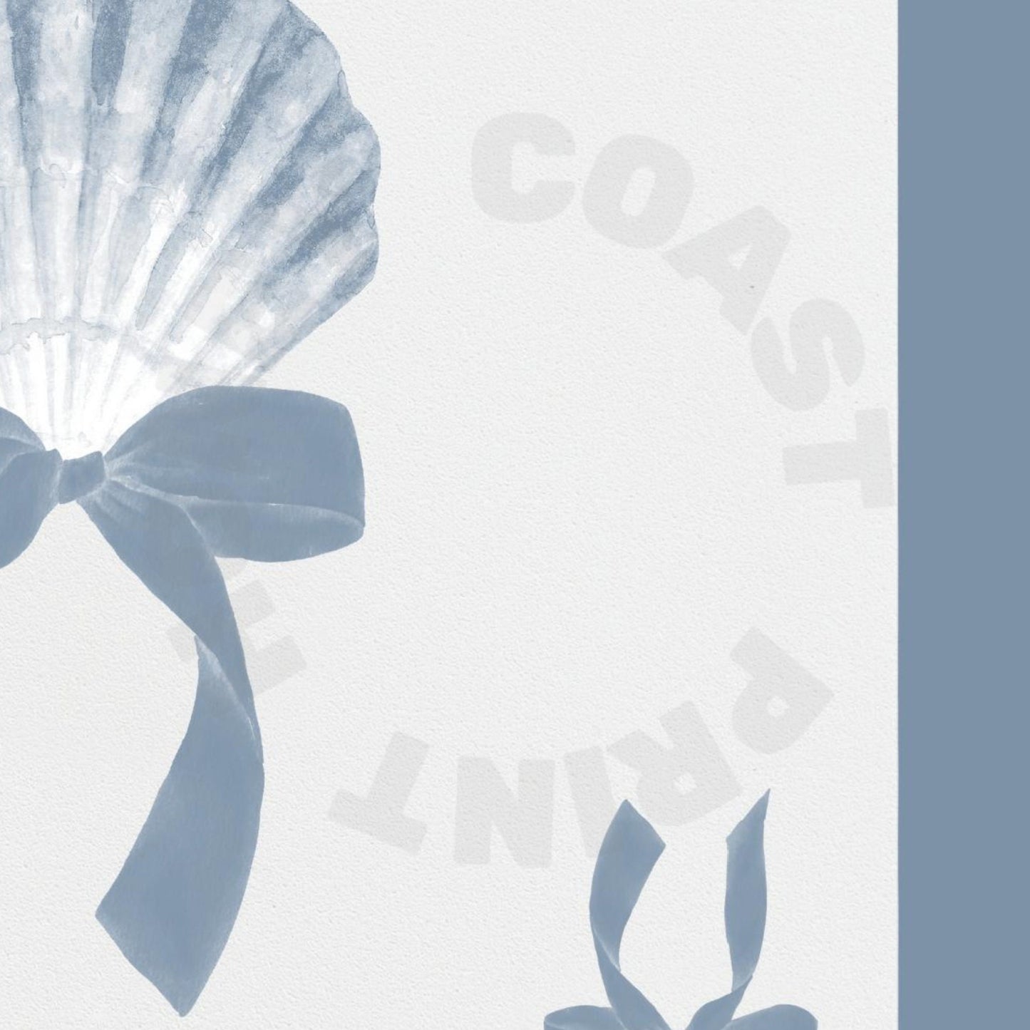 Coastal Blue Seashell Bow Playing Card Digital Prints