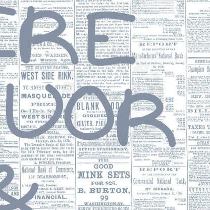 Coastal Blue Liquor & Cowboys Retro Newspaper Digital Prints