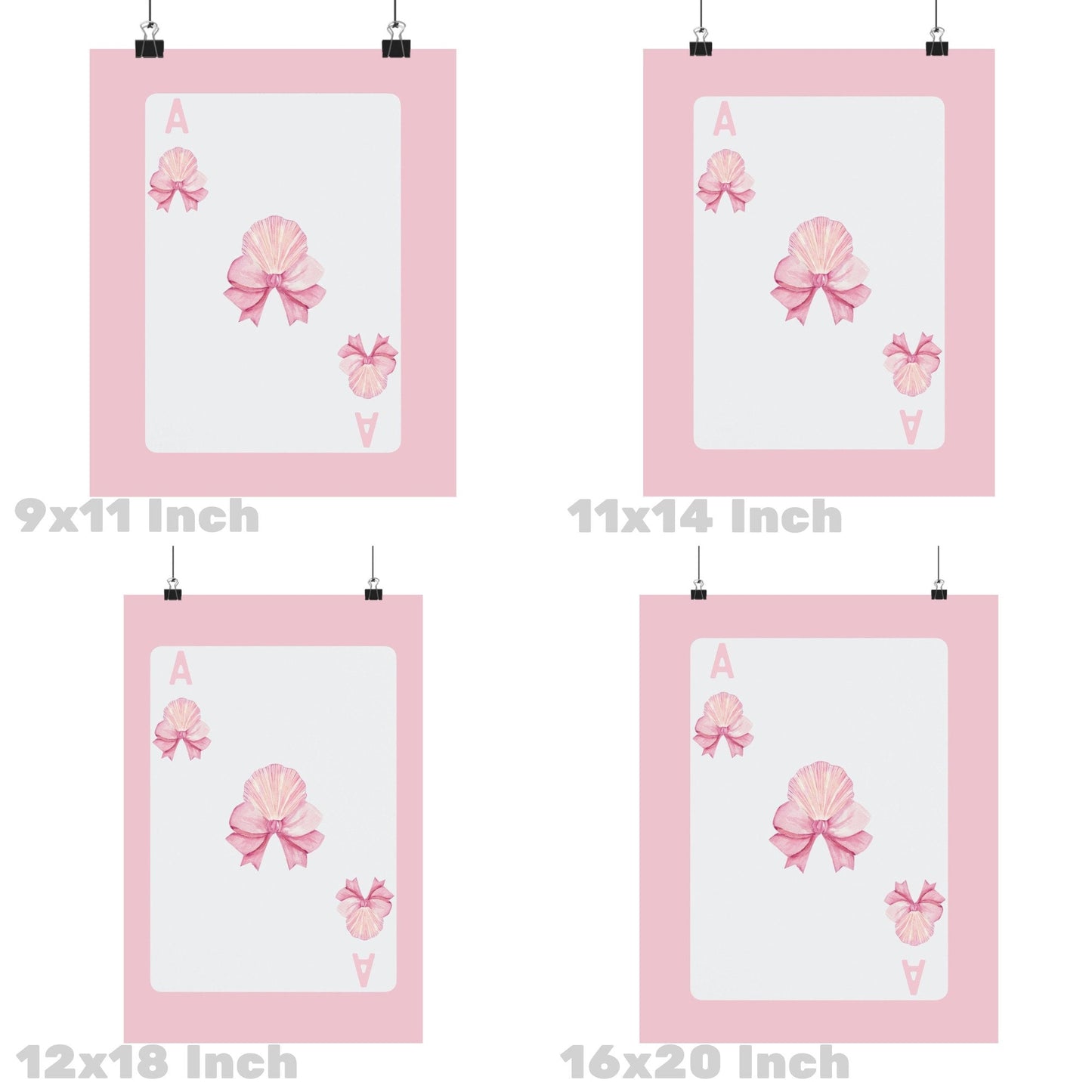 Pink Seashell With Bow Playing Card Poster