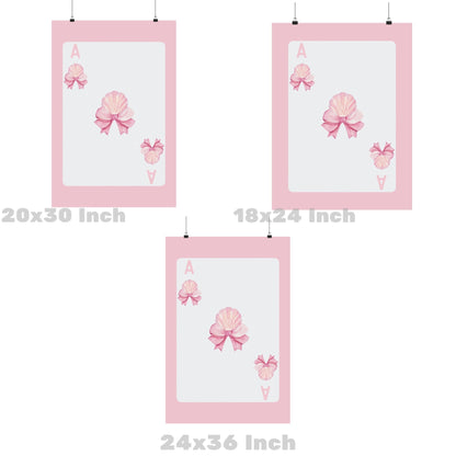 Pink Seashell With Bow Playing Card Poster