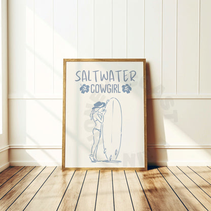 Coastal Blue Saltwater Cowgirl Digital Prints