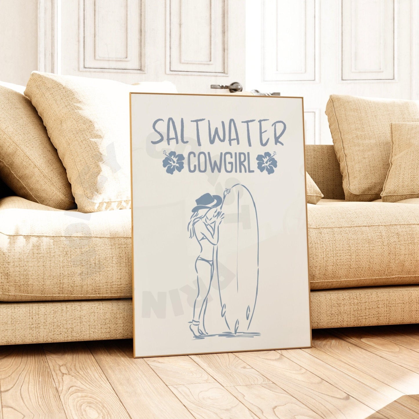 Coastal Blue Saltwater Cowgirl Digital Prints