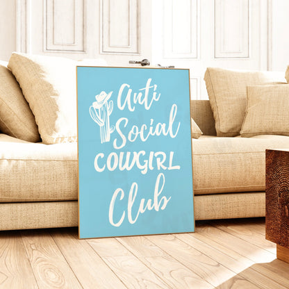 Surf Blue Anti Social Cowgirl Club Digital Prints